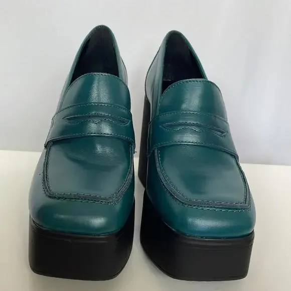 Free People Zoe Platform Loafer Deep Jade Size 8.5 - Picture 5 of 11